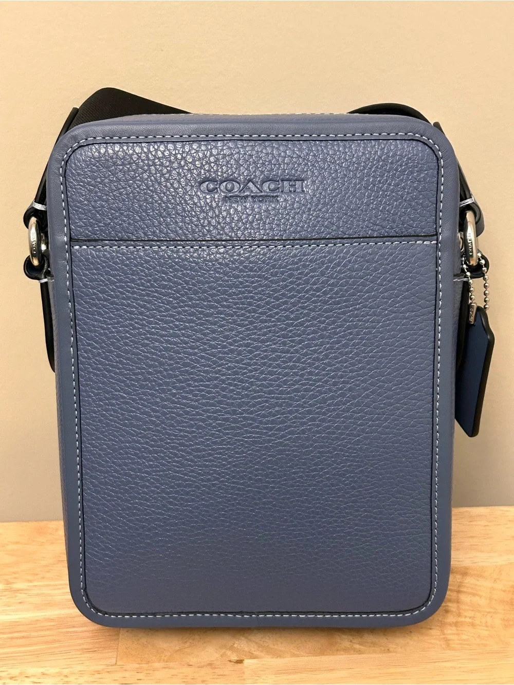 Coach Sullivan Pebbled Leather Crossbody Bag in Light Denim Blue